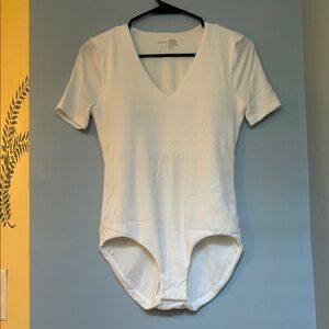 SOMA Classic White V-Neck Bodysuit
